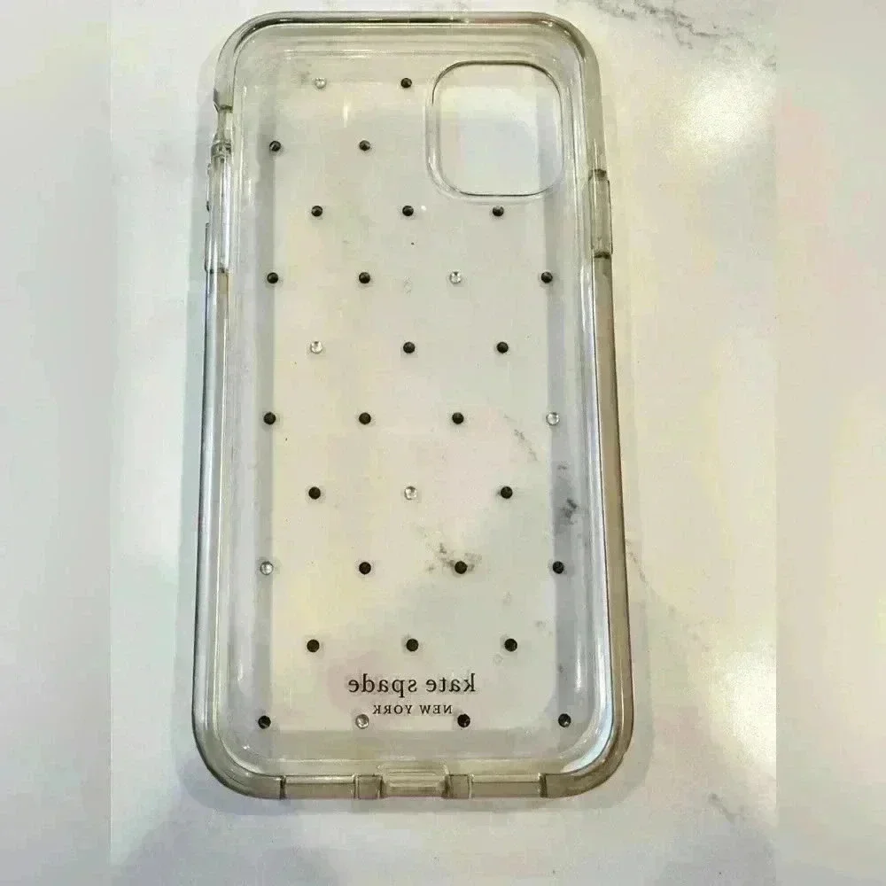Kate Spade iPhone 7 or iPhone 8 Case/Clear w/faux diamonds/pearls
